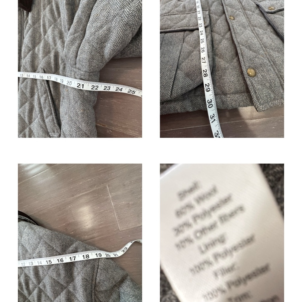 Jos. A. Bank 1905 Collection Gray Zip  Herringbone Quilted Barn Coat Men M - Picture 15 of 16